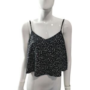 Y2K Angie Women's size Large Bohemian Polkadot Adjustable Strap Flowy Crop Tank